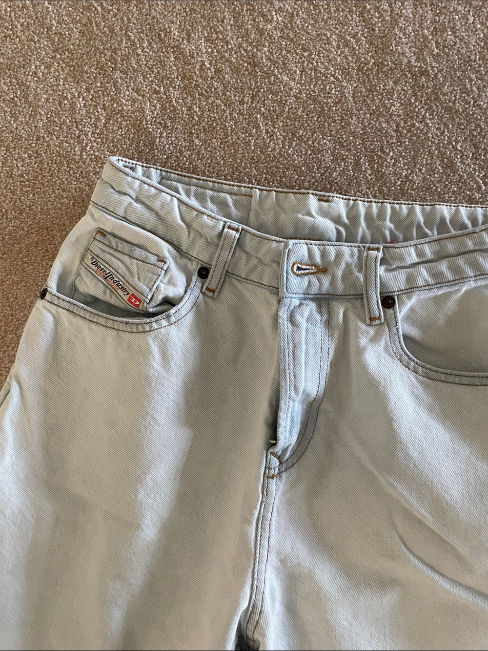 Diesel Industry Vintage Denim - Light Wash Carpenter Jeans with Pocket Patch